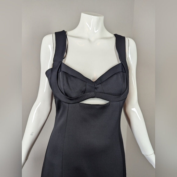 Zara Black Cutout Bustier Maxi Dress | Sculpted Corset Bodice Evening Gown M - Picture 5 of 8